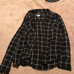 Edgy black and white flannel